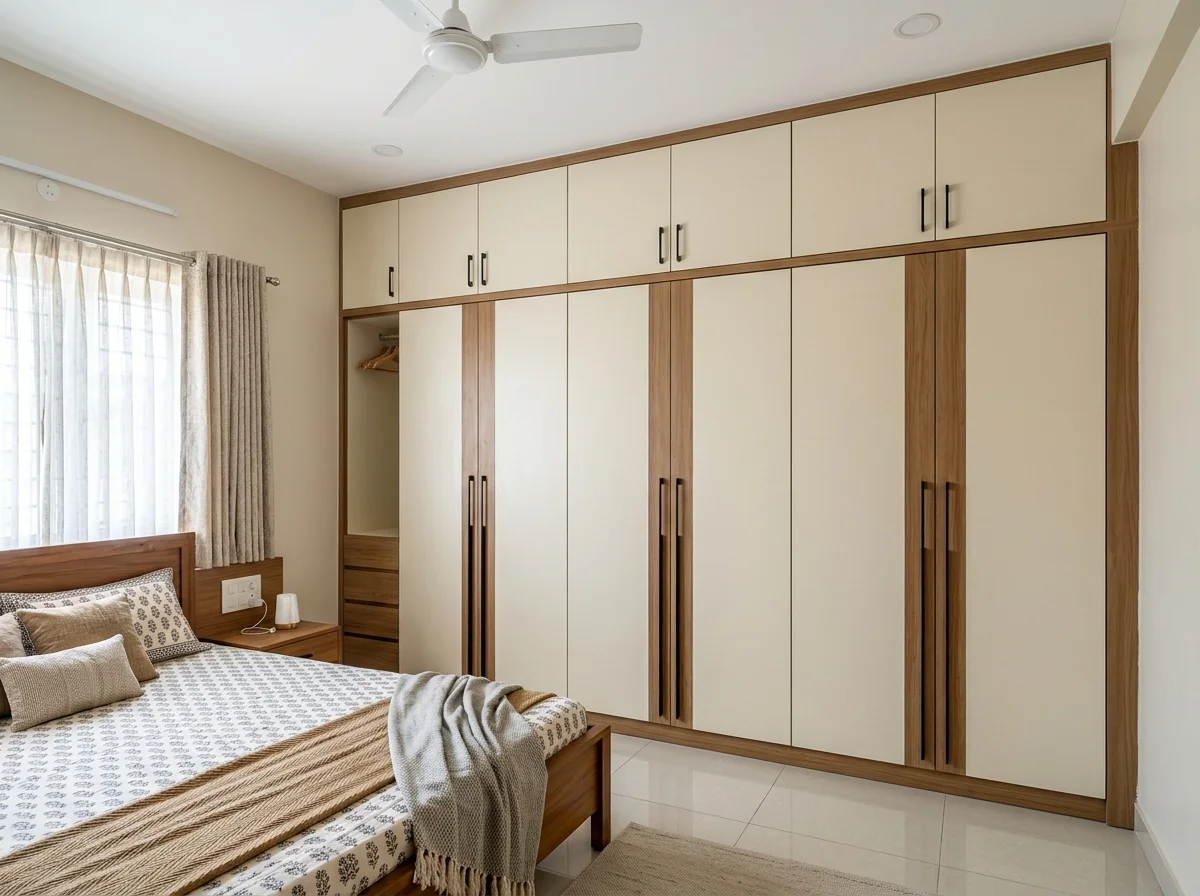 Bedroom PVC modular wardrobe with lofts